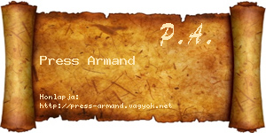 Press Armand névjegykártya